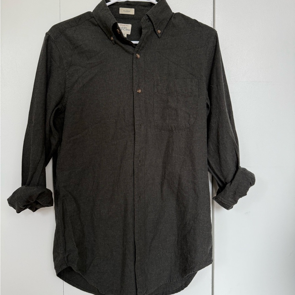JCrew Men's Forest Green Button-Up Shirt